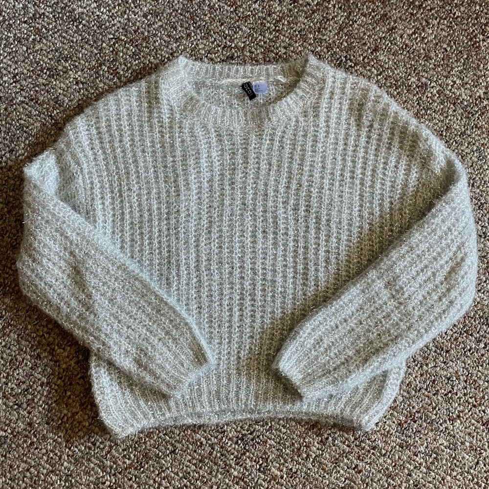 Silver oversized knit sweater